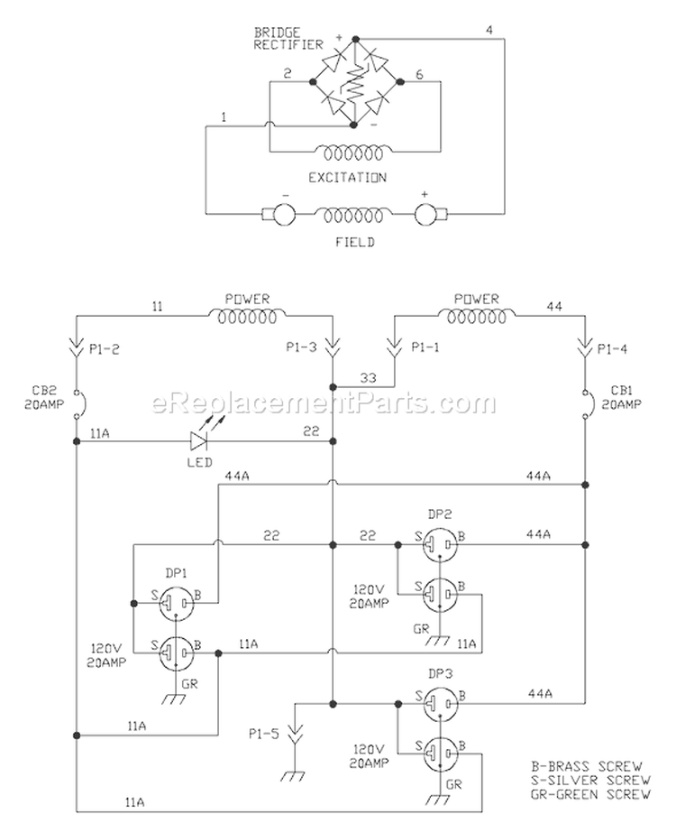Page E Diagram and Parts List for 030219-0  Briggs and Stratton Generator